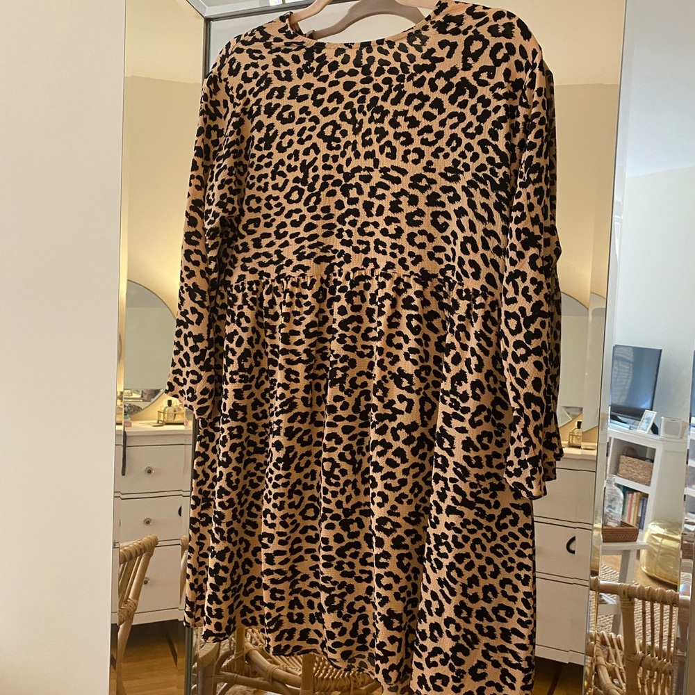ASOS leopard print babydoll dress